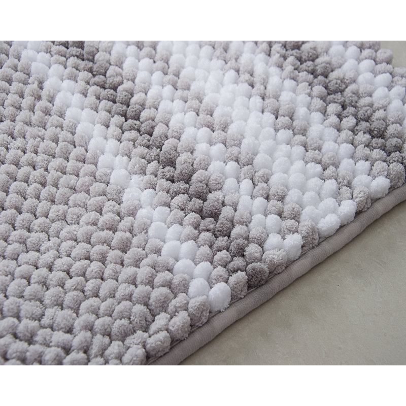 Ebern Designs Irvine Rectangular Polyester NonSlip Striped Bath Rug & Reviews Wayfair